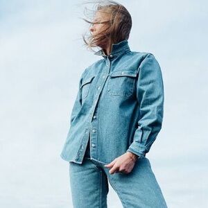 Rudy Jude Adult Denim Chamois Shirt Jacket Pale Indigo M